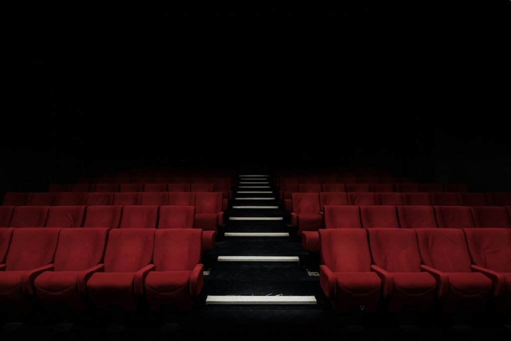 Current image: Illustrative photograph of a cinema auditorium representing African film exhibition