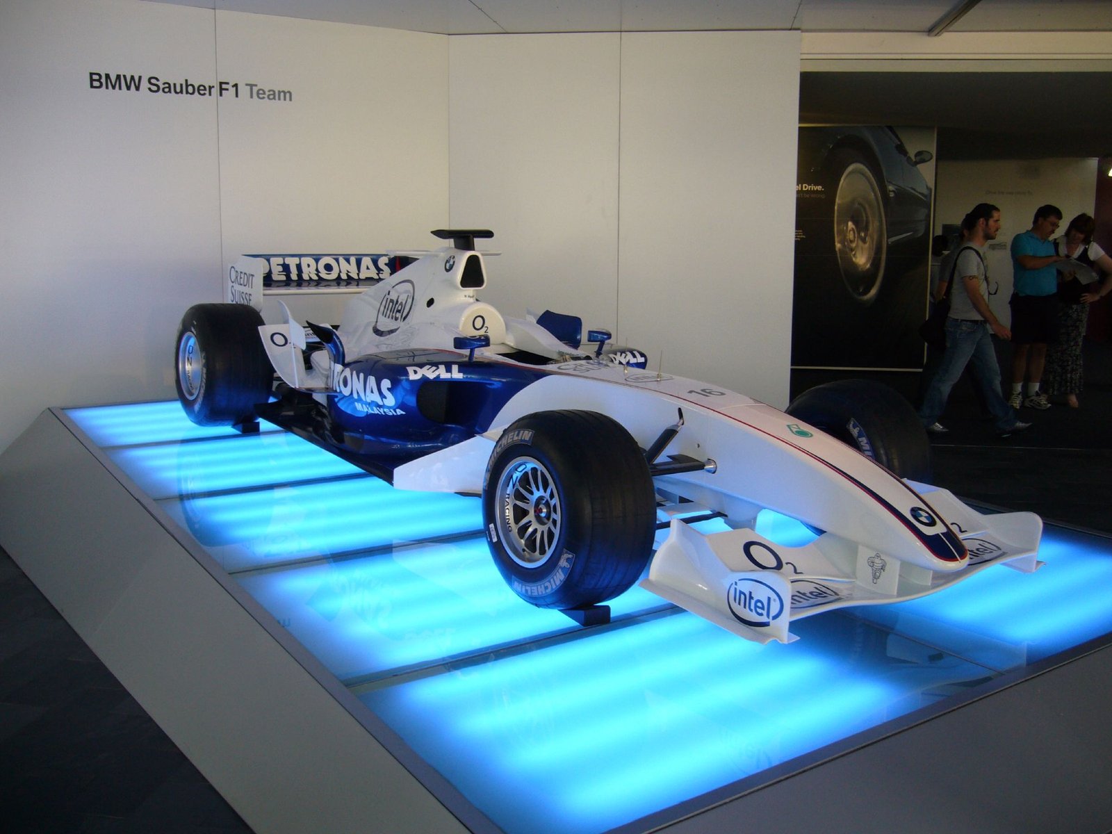 Archival BMW Sauber Formula One car on display, used only as an illustrative image for Rwanda's planned African Grand Prix. It is not the future Rwandan circuit or a photograph of the announced event.