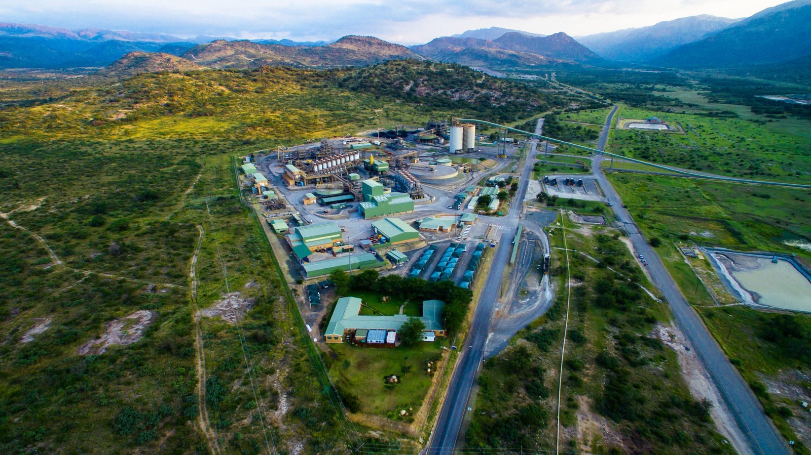 Aerial view of Two Rivers platinum mine in South Africa, illustrating mining-sector coverage