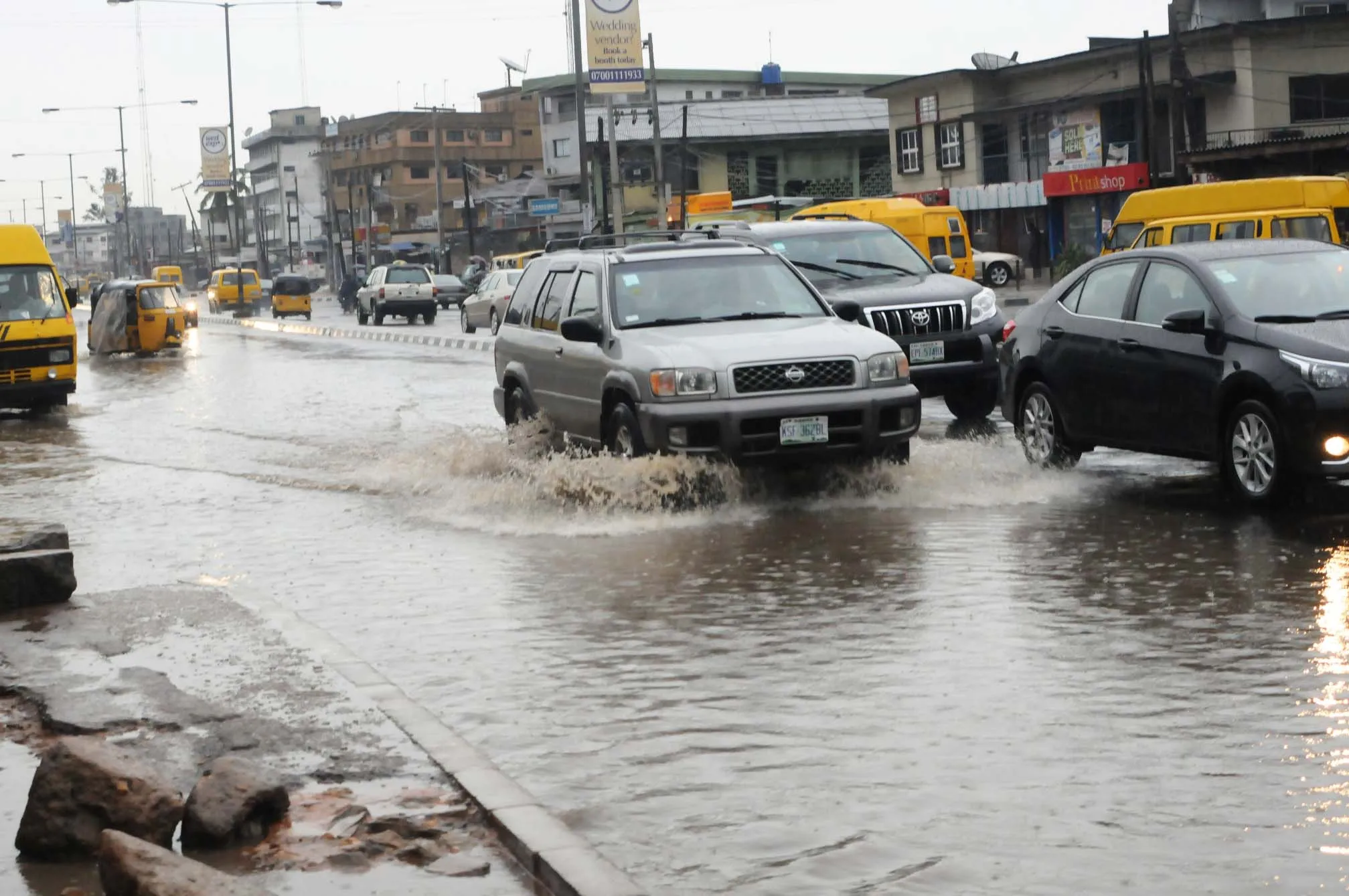 Illustrative flood scene showing why reliable weather forecasts and early-warning systems matter for communities.